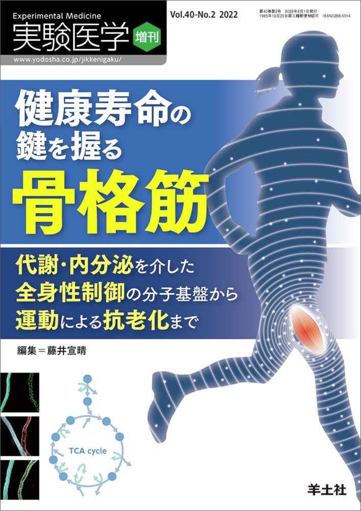 実験医学増刊：健康寿命の鍵を握る骨格筋〜代謝・内分泌を介した全身性制御の分子基盤から運動による抗老化まで