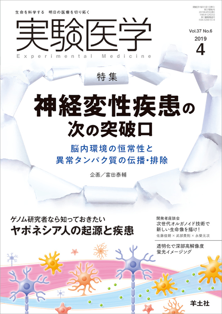 実験医学：神経変性疾患の次の突破口〜脳内環境の恒常性と異常タンパク質の伝播・排除