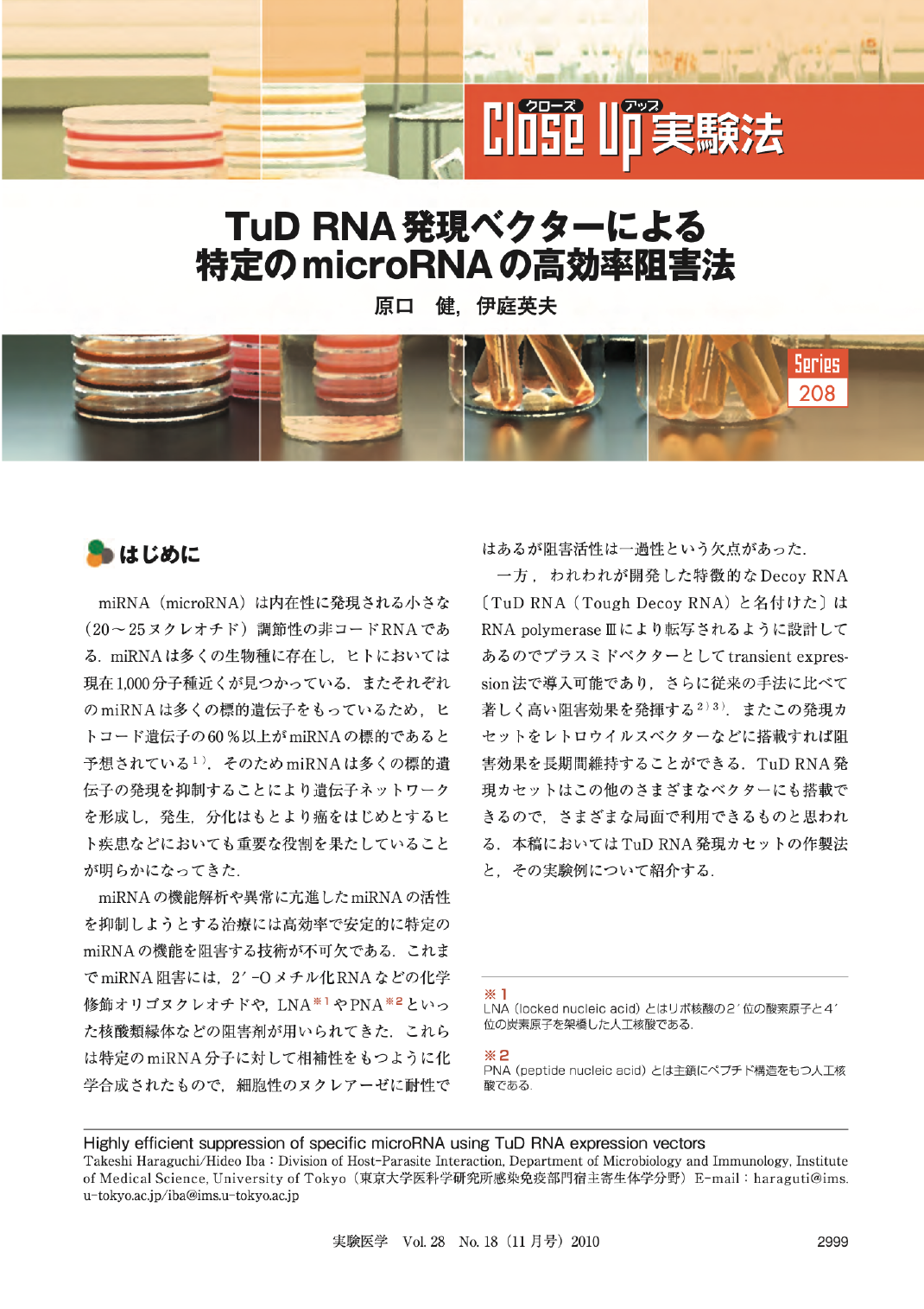 TuD RNA発現ベクターによる特定のmicroRNAの高効率阻害法