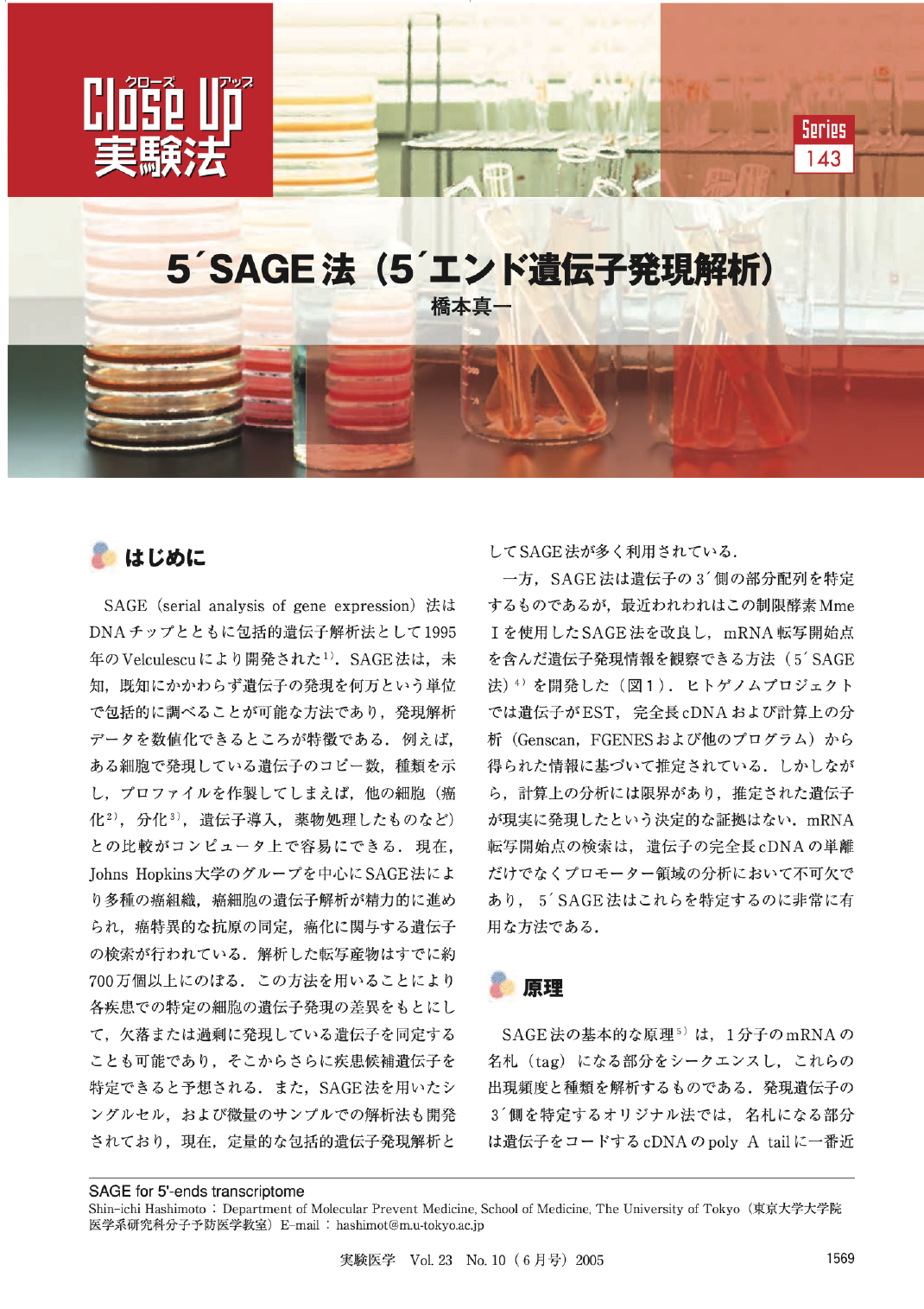 5´SAGE法（5´エンド遺伝子発現解析）
