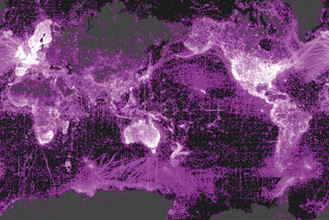 GBIFが提供する生物多様性情報の分布地図
