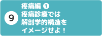 9 疼痛編①:疼痛診療では
解剖学的構造をイメージせよ!